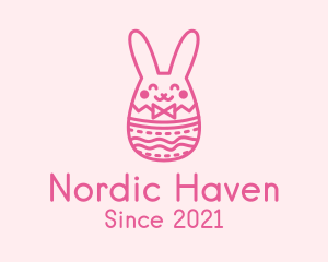 Pink Easter Egg Bunny  logo design