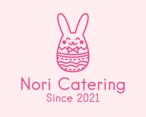 Pink Easter Egg Bunny  logo design