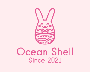 Pink Easter Egg Bunny  logo design