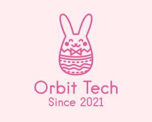 Pink Easter Egg Bunny  logo design