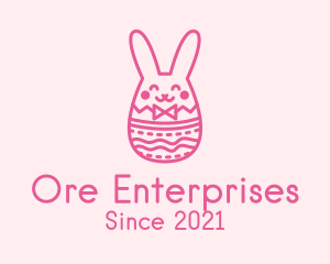 Pink Easter Egg Bunny  logo design