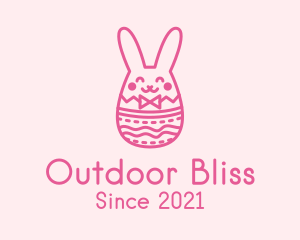 Pink Easter Egg Bunny  logo design