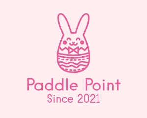 Pink Easter Egg Bunny  logo design