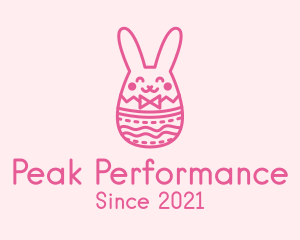 Pink Easter Egg Bunny  logo design