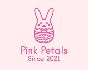 Pink Easter Egg Bunny  logo design