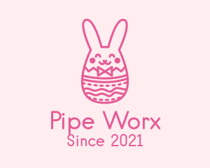 Pink Easter Egg Bunny  logo design