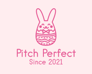 Pink Easter Egg Bunny  logo design