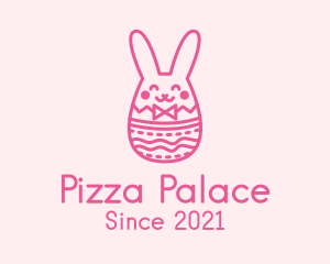 Pink Easter Egg Bunny  logo design