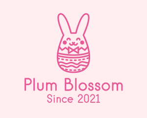 Pink Easter Egg Bunny  logo design