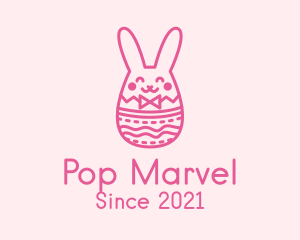 Pink Easter Egg Bunny  logo design