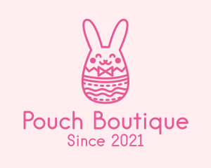 Pink Easter Egg Bunny  logo design