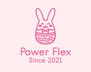 Pink Easter Egg Bunny  logo design