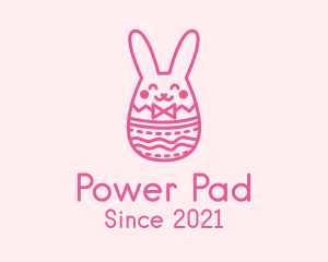 Pink Easter Egg Bunny  logo design