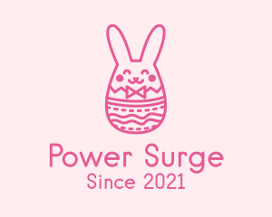 Pink Easter Egg Bunny  logo design