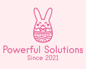 Pink Easter Egg Bunny  logo design