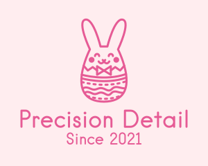 Pink Easter Egg Bunny  logo design