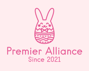 Pink Easter Egg Bunny  logo design