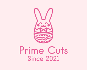 Pink Easter Egg Bunny  logo design