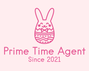 Pink Easter Egg Bunny  logo design