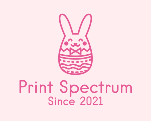 Pink Easter Egg Bunny  logo design