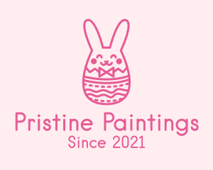 Pink Easter Egg Bunny  logo design