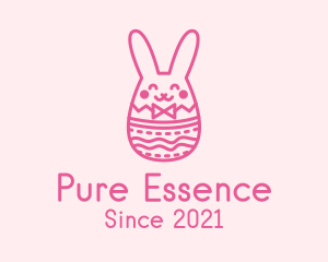 Pink Easter Egg Bunny  logo design