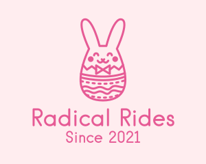 Pink Easter Egg Bunny  logo design