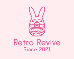 Pink Easter Egg Bunny  logo design