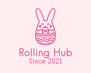 Pink Easter Egg Bunny  logo design