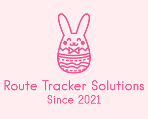 Pink Easter Egg Bunny  logo design