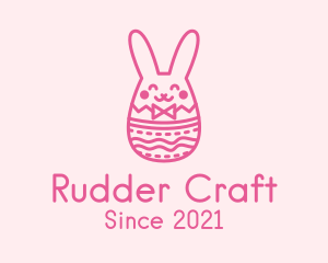 Pink Easter Egg Bunny  logo design