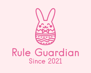 Pink Easter Egg Bunny  logo design