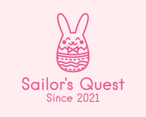 Pink Easter Egg Bunny  logo design