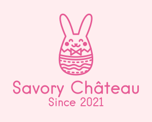 Pink Easter Egg Bunny  logo design