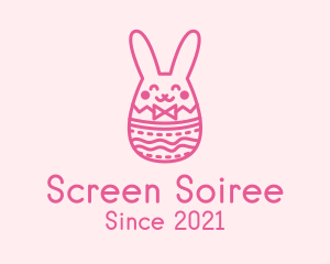 Pink Easter Egg Bunny  logo design