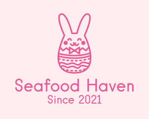 Pink Easter Egg Bunny  logo design