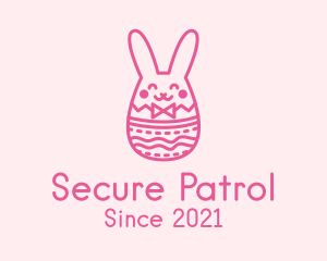 Pink Easter Egg Bunny  logo design