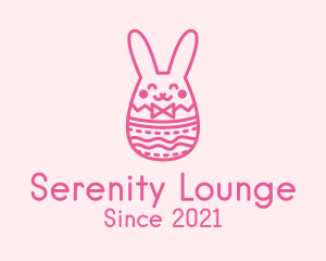 Pink Easter Egg Bunny  logo design