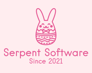 Pink Easter Egg Bunny  logo design