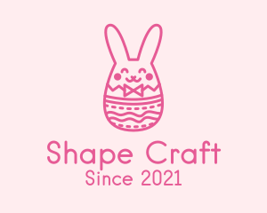 Pink Easter Egg Bunny  logo design