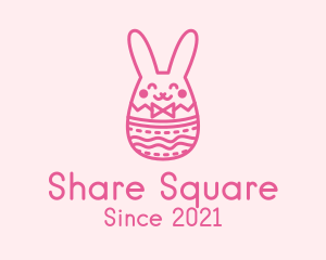 Pink Easter Egg Bunny  logo design