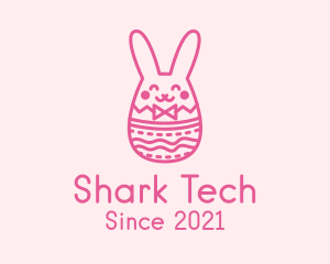 Pink Easter Egg Bunny  logo design