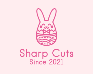 Pink Easter Egg Bunny  logo design