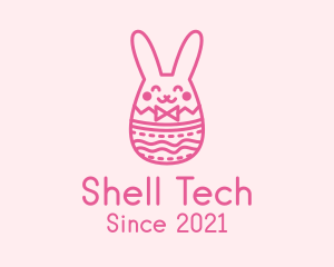 Pink Easter Egg Bunny  logo design