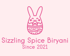 Pink Easter Egg Bunny  logo design