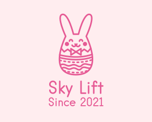 Pink Easter Egg Bunny  logo design