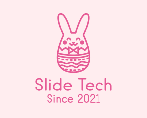 Pink Easter Egg Bunny  logo design