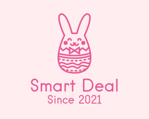 Pink Easter Egg Bunny  logo design