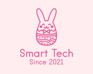 Pink Easter Egg Bunny  logo design