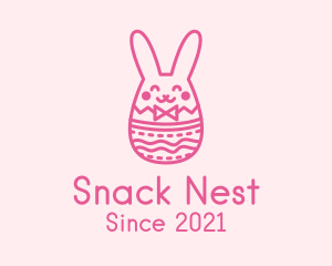 Pink Easter Egg Bunny  logo design